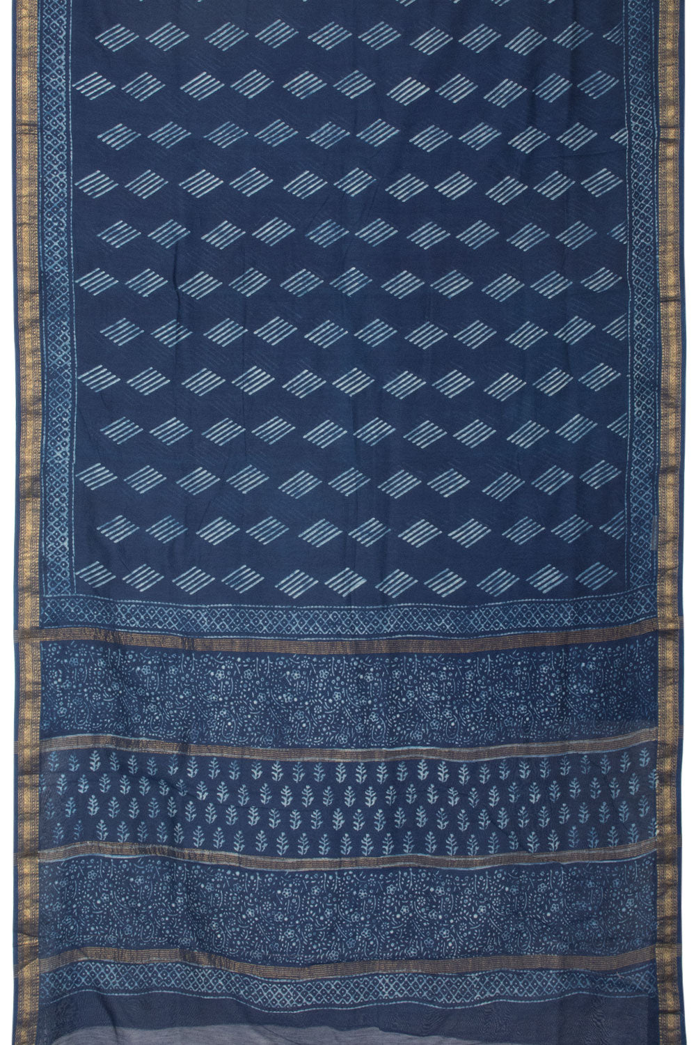 Blue Akola Dabu Printed Saree - Avishya