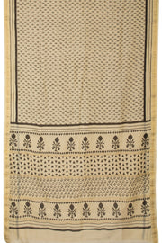 Cream Akola Dabu Printed Saree - Avishya 