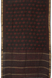 Night Brown Akola Dabu Printed Saree - Avishya  