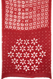 Red Handwoven Bandhani Modal Saree 10063905