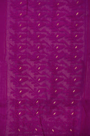 Violet Handloom Jamdani Style Jamdani Cotton Saree 10064009