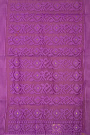 Purple Handloom Jamdani Style Jamdani Cotton Saree 10064010