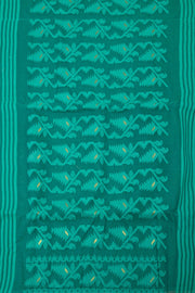 Green Handloom Jamdani Style Jamdani Cotton Saree 10064018