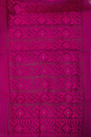 Magenta Handloom Jamdani Style Jamdani Cotton Saree 10064031