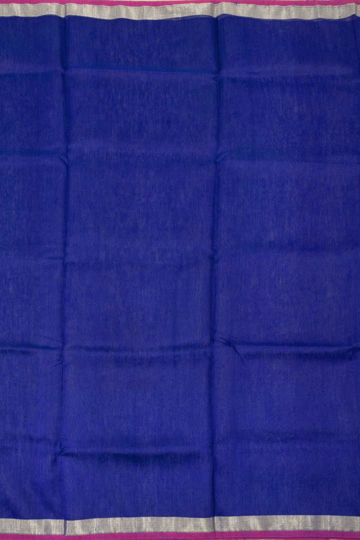Navy Blue Handloom Maheswari Silk Cotton Saree - Avishya
