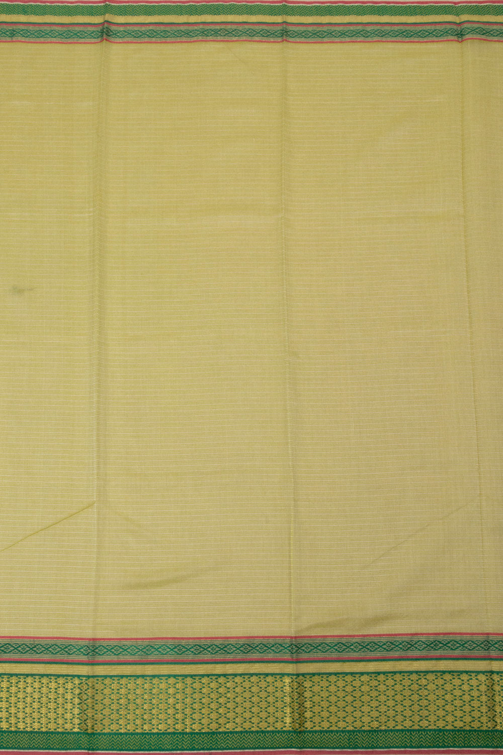 Green Handloom Maheshwari Silk Cotton Saree - Avishya.com 