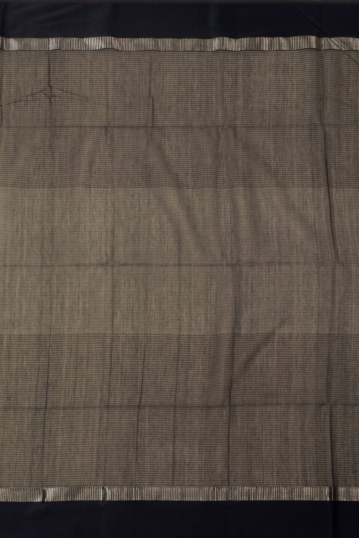 Black Handloom Maheshwari Silk Cotton Saree - Avishya.com