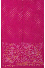 Rani Pink Handcrafted Bandhani Cotton Saree - Avishya