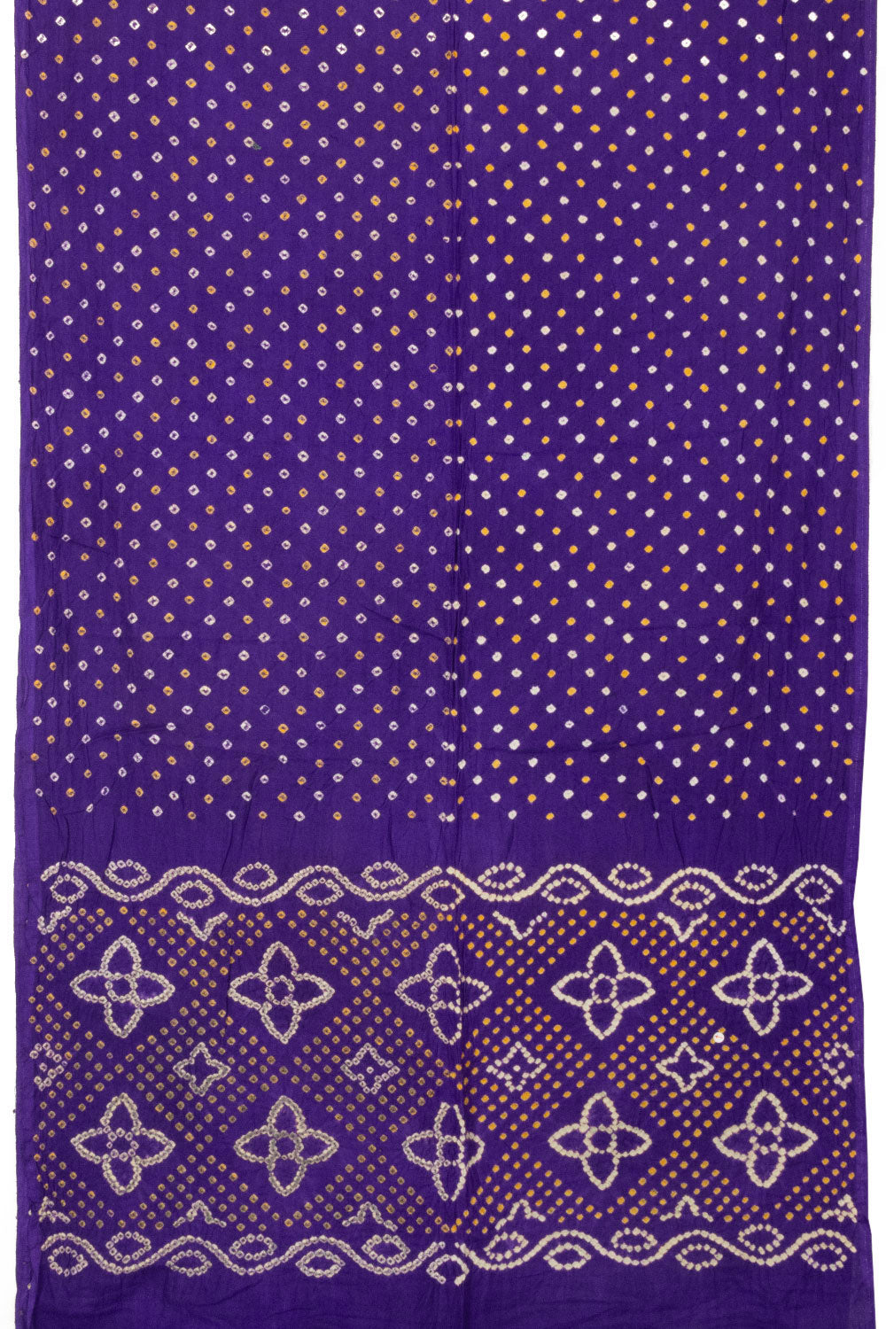 Purple Handcrafted Bandhani Cotton Saree 10064135