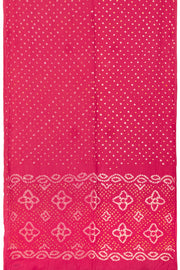 Red Handcrafted Bandhani Cotton Saree - Avishya