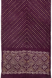 Violet Handcrafted Bandhani Cotton Saree - Avishya