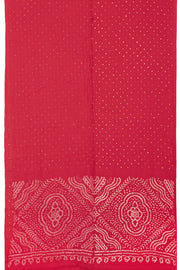 Red Handcrafted Bandhani Cotton Saree - Avishya