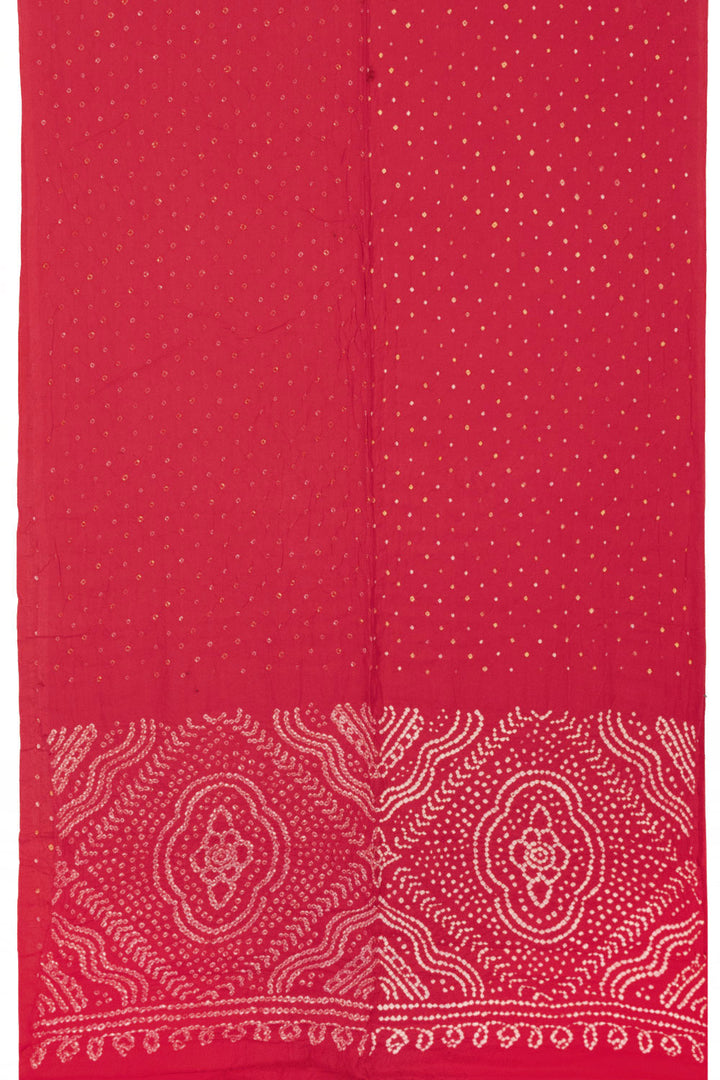 Red Handcrafted Bandhani Cotton Saree - Avishya