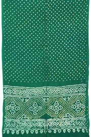 Green Handcrafted Bandhani Cotton Saree - Avishya