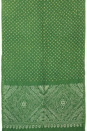 Green Handcrafted Bandhani Cotton Saree - Avishya