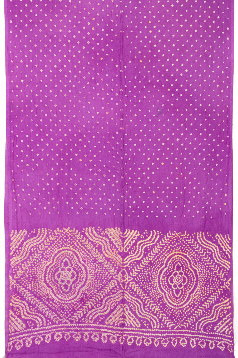 Purple Handcrafted Bandhani Cotton Saree - Avishya