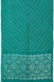 Peacock Green Handcrafted Bandhani Cotton Saree - Avishya
