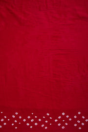 Red Handcrafted Bandhani Cotton Saree  - Avishya