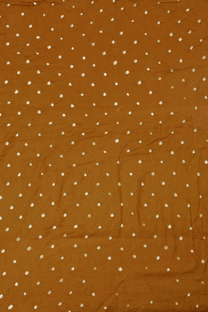 Brown Bandhani Cotton 3-Piece Salwar Suit Material - Avishya