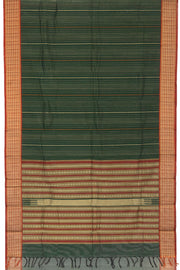 Deep Green Handloom Kanchi Cotton Saree - Avishya