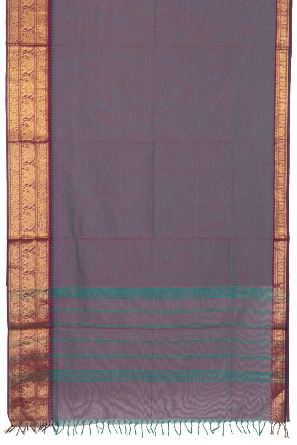 Grey Handloom Chettinad Cotton Saree - Avishya