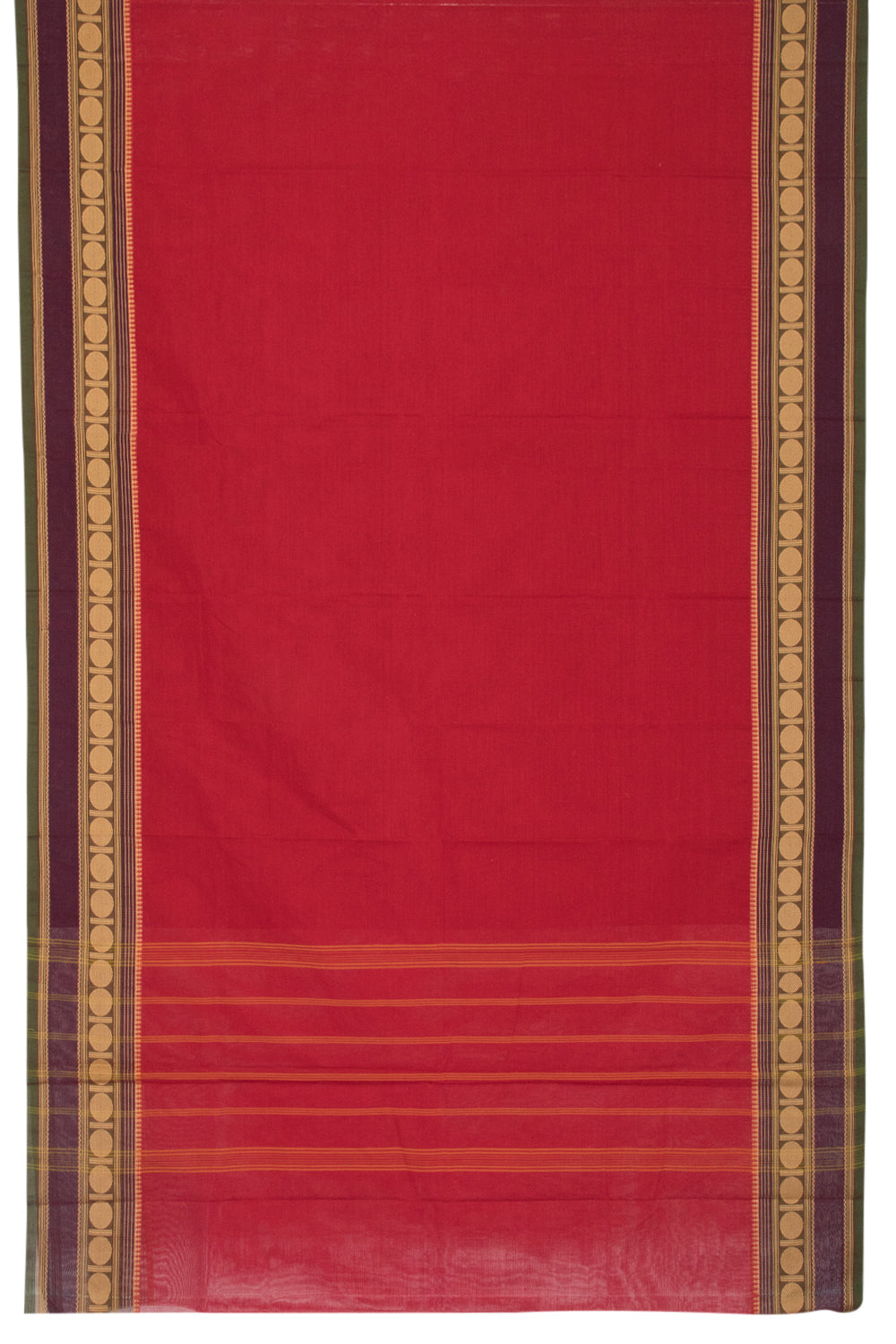 Maroon Handwoven Chettinad Cotton Saree - Avishya