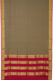 Walnut Brown With Pink Mysore Crepe Silk Saree With Butta Design And Zari Border 10076659
