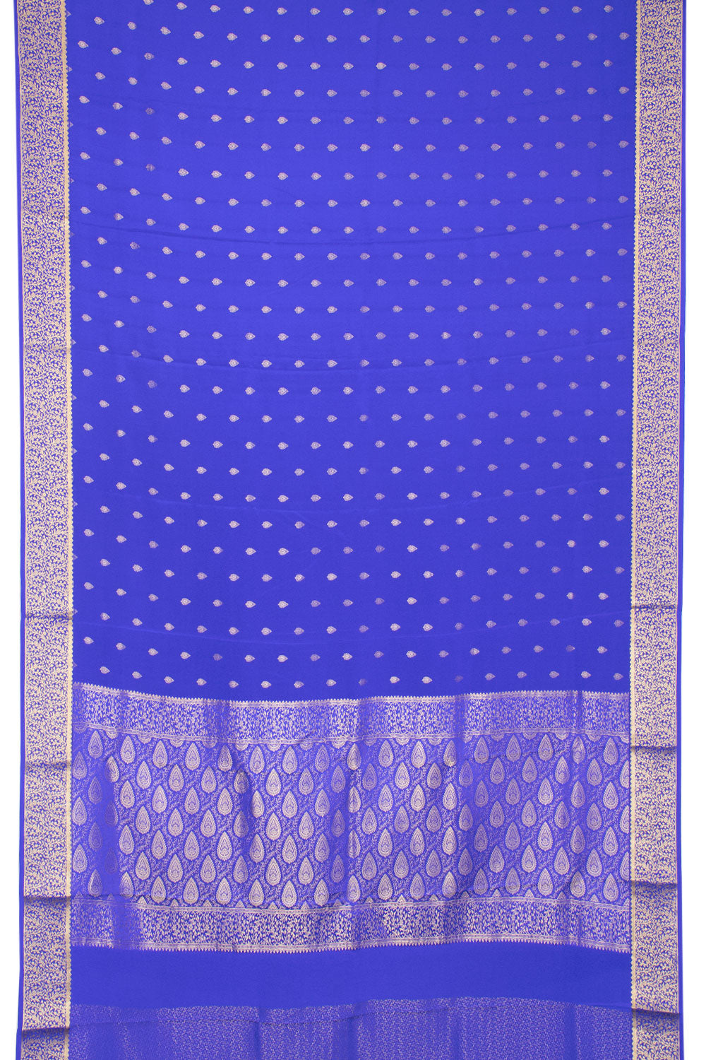 Blue  Mysore Crepe Silk Saree 10064333