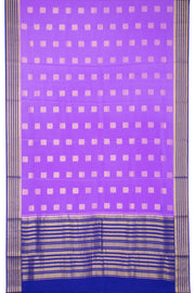 Lavender with Blue Mysore Crepe Silk Saree - 10064335