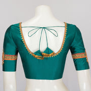 Peacock Green Aari Embroidered Kanjivaram Silk Blouse - Avishya