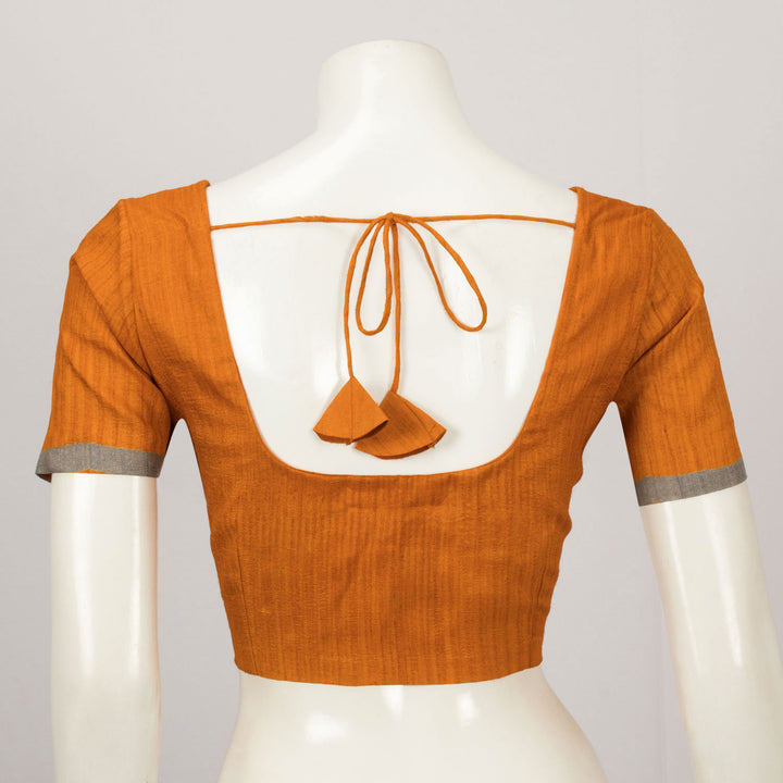 Orange Handcrafted Tussar Silk Blouse - Avishya