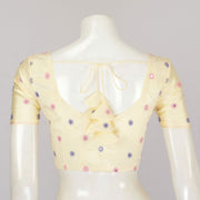 Yellow Chikankari Embroidered Silk Blouse - Avishya