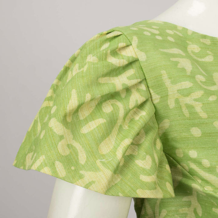 Light Green Handcrafted Tussar Silk Blouse - Avishya