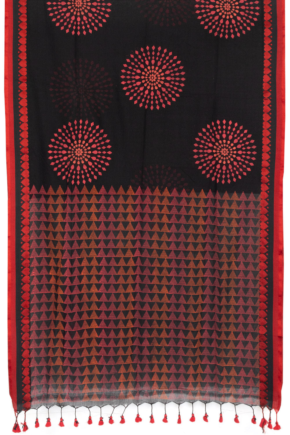 Black Printed Linen Saree - Avishya