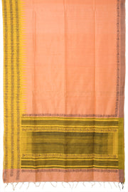 Peach Handloom Raw Silk Saree - Avishya