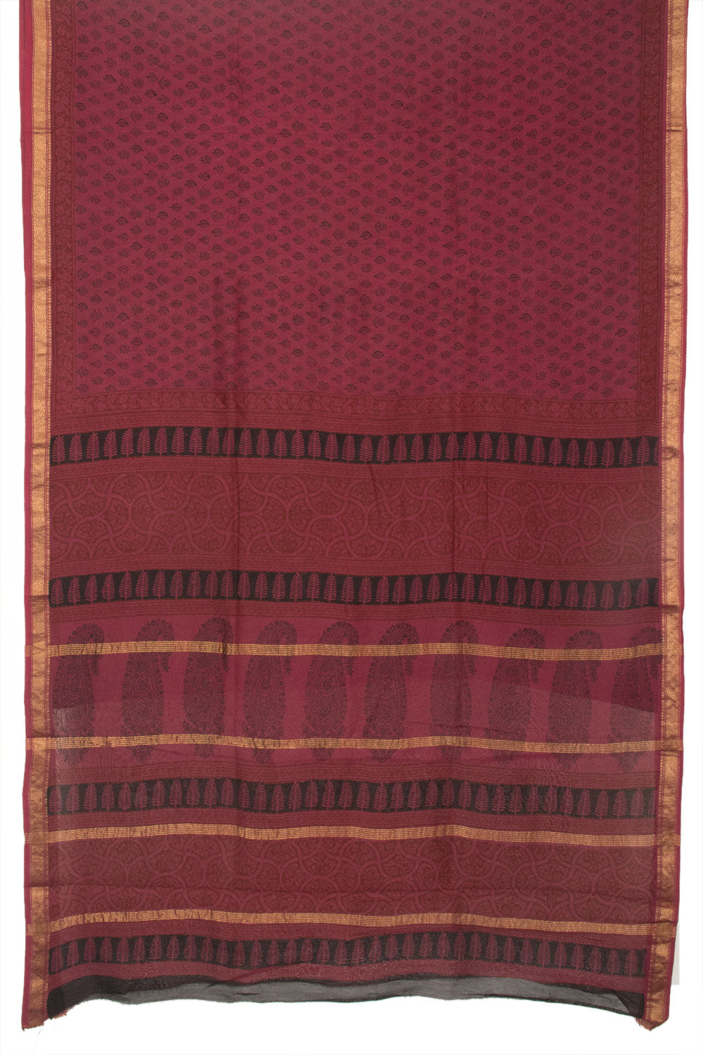 Magenta Bagh Printed Silk Cotton Saree - Avishya