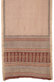 Off white Bagh Printed Silk Cotton Saree - Avishya