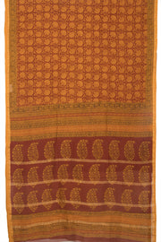 Brick Orange Bagh Printed Silk Cotton Saree - Avishya