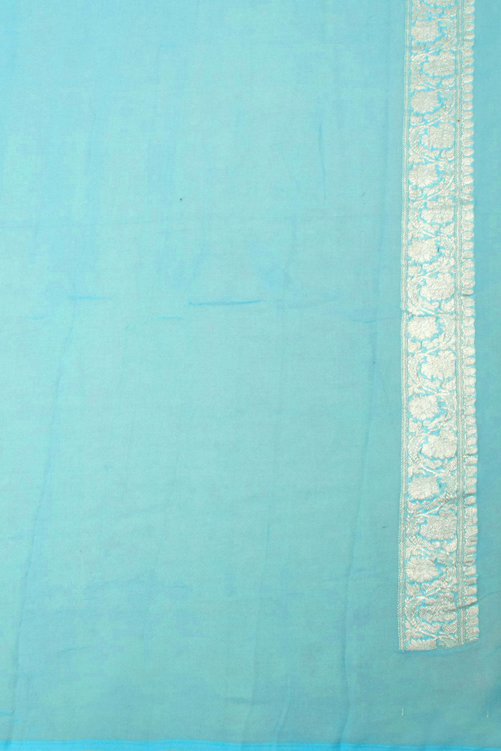 Blue Handloom Khaddi Banarasi Chiffon Saree - Avishya