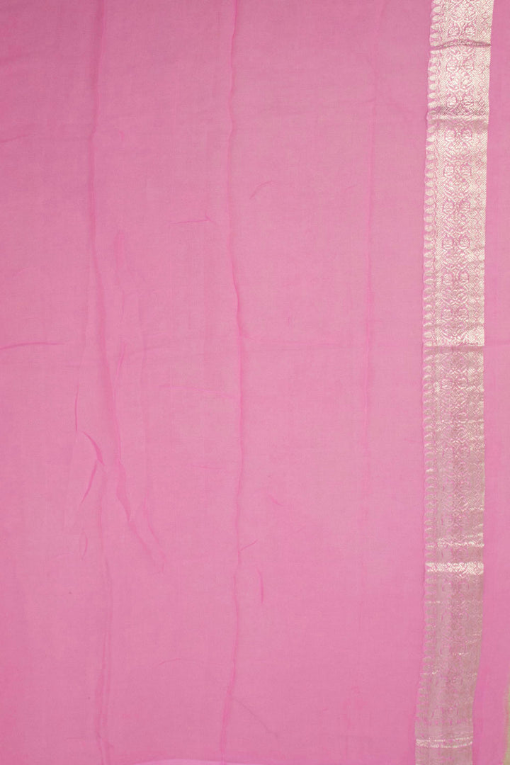 Pink Handloom Khaddi Banarasi Chiffon Saree - Avishya