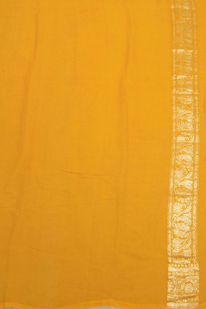 Yellow Handloom Khaddi Banarasi Chiffon Saree - Avishya