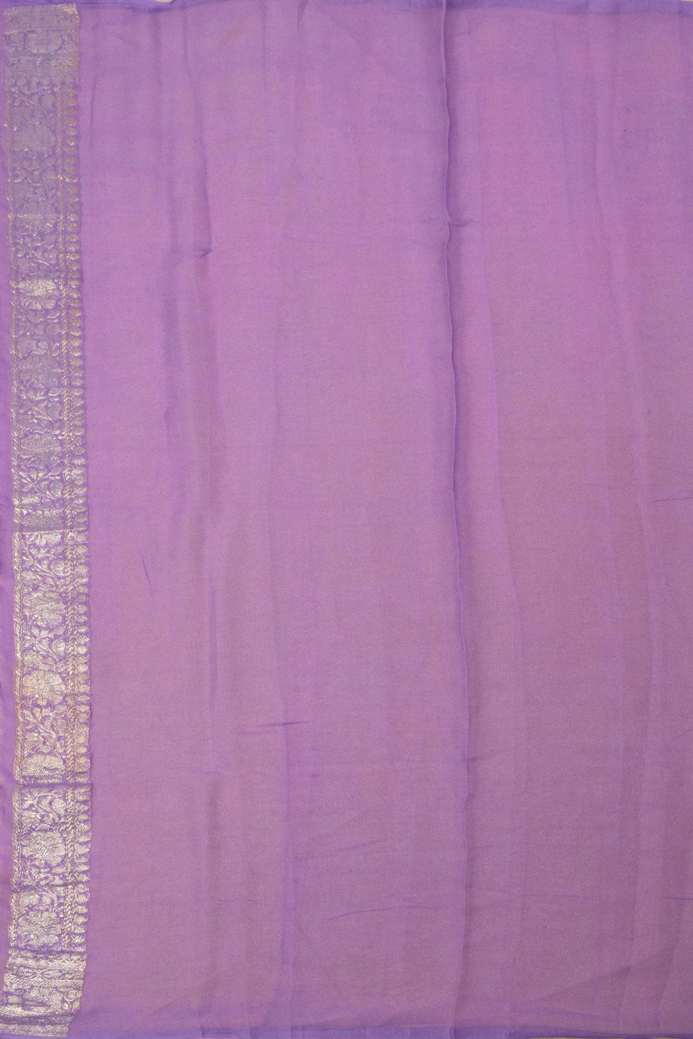 Purple Handloom Khaddi Banarasi Chiffon Saree - Avishya