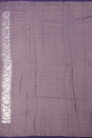 Navy Blue Handloom Khaddi Banarasi Chiffon Saree - Avishya