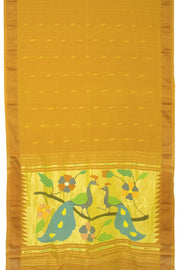 Honey Orange Handloom Paithani Cotton Saree 10064572