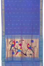 Deep Purple Handloom Paithani Cotton Saree 10064573