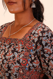 Black Ajrakh Printed Cotton Kurta 10064603