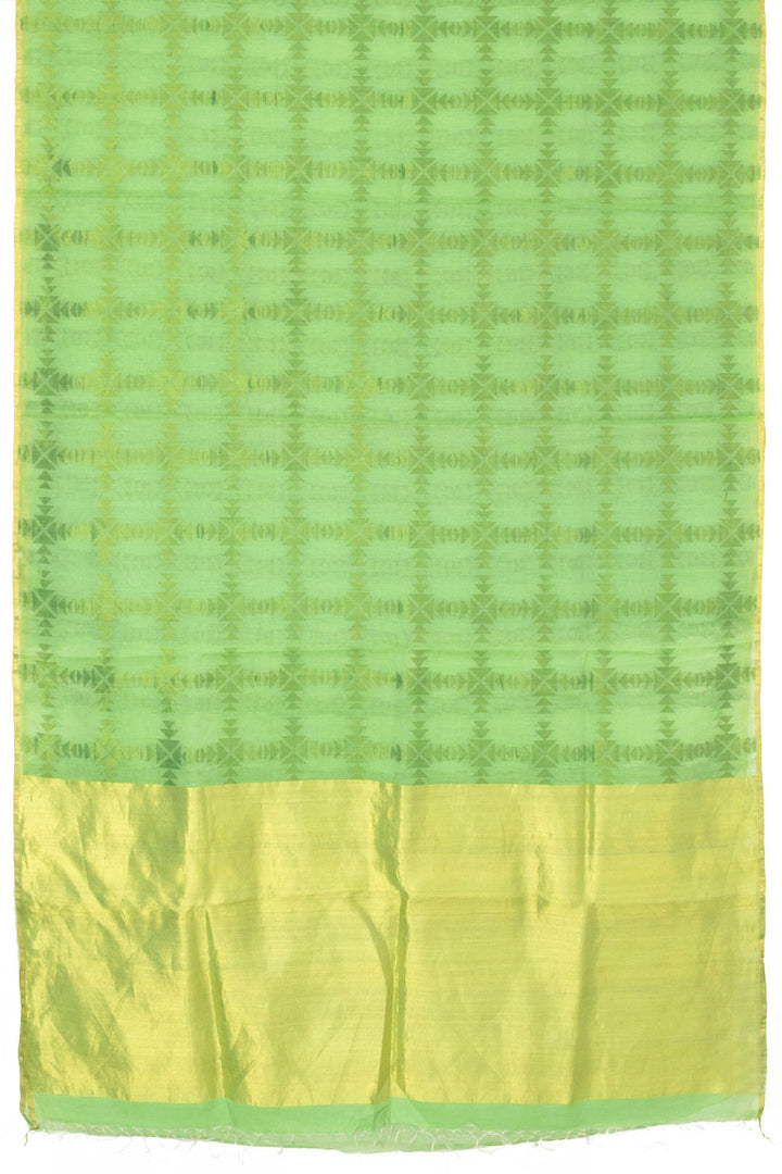 Green Bengal Jamdani Linen Saree - Avishya