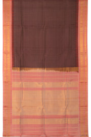 Brown Handloom Gadwal Kuttu Silk Saree - Avishya