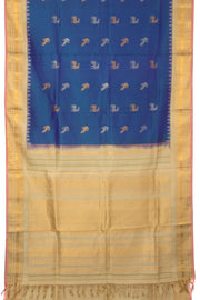 Navy Blue Handloom Gadwal Kuttu Silk Saree - Avishya