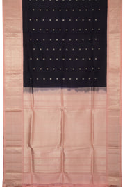 Black with Peach Handloom Gadwal Kuttu Silk Saree - Avishya
